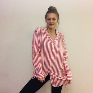 NWOT ZARA stripped button down